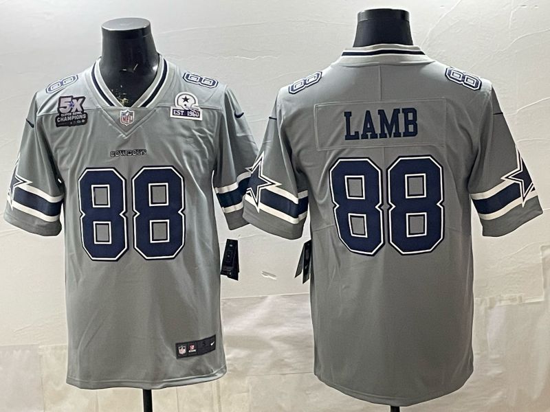 2026 Men Dallas Cowboys #88 Lamb Grey Nike Limited NFL Jersey style 007